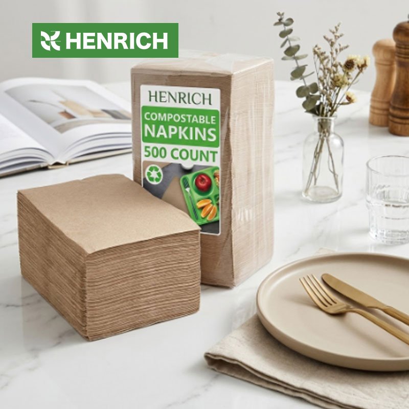 Paper napkins produced by Henrich for retail and hospitality programs
